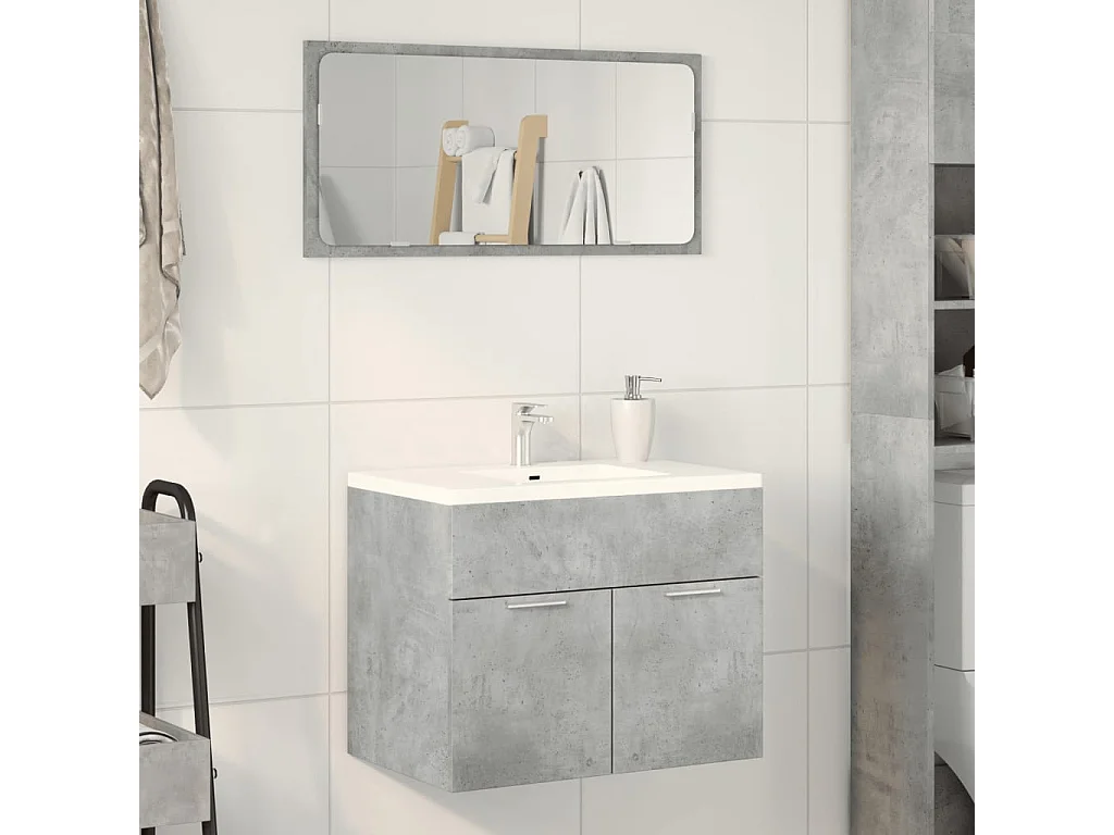 Armoire d'évier Gris béton 60x38,5x46 cm Aggloméré