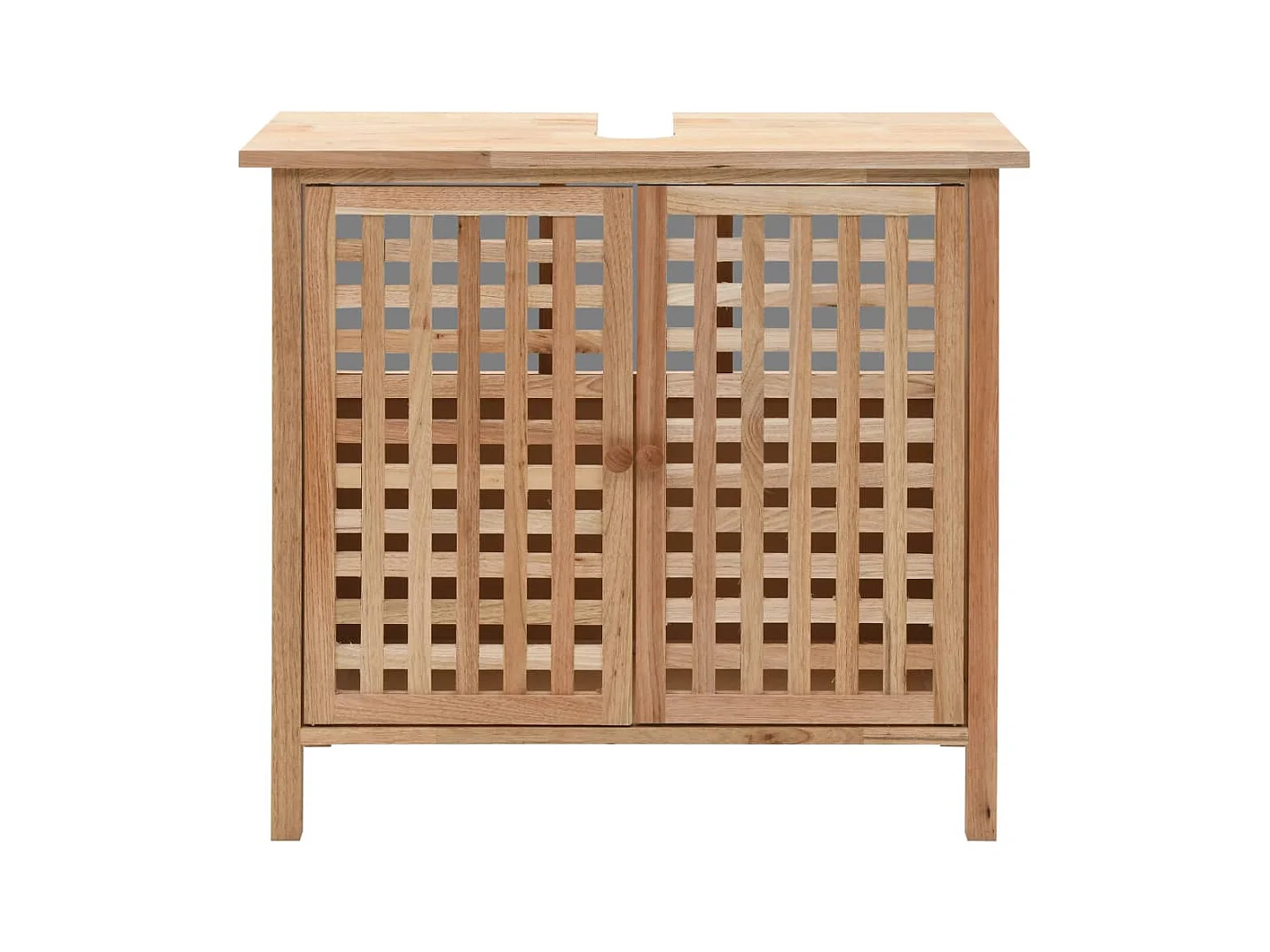 Mobile Sottolavabo in Legno Massello di Noce 66x29x61 cm