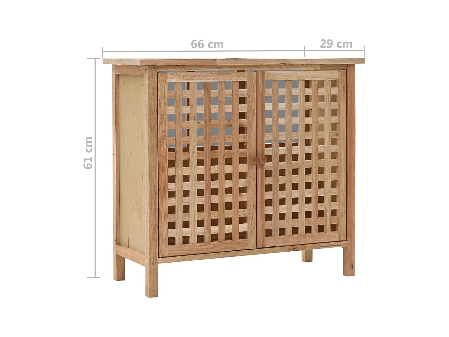 Mobile Sottolavabo in Legno Massello di Noce 66x29x61 cm