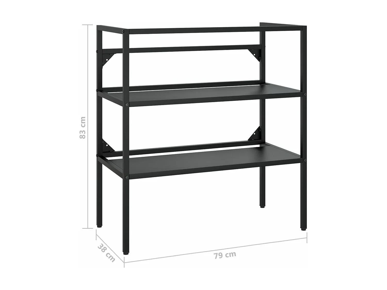 Struttura per Lavabo da Bagno Nera 79x38x83 cm in Ferro