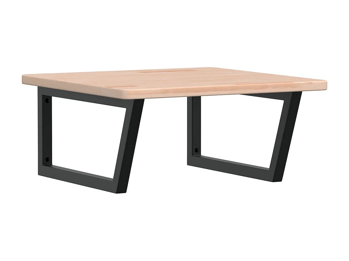 Étagère de vasque murale acier et bois de chêne massif