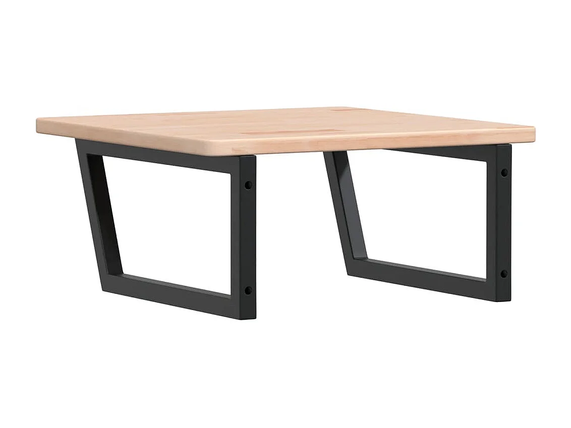 Étagère de vasque murale acier et bois de chêne massif