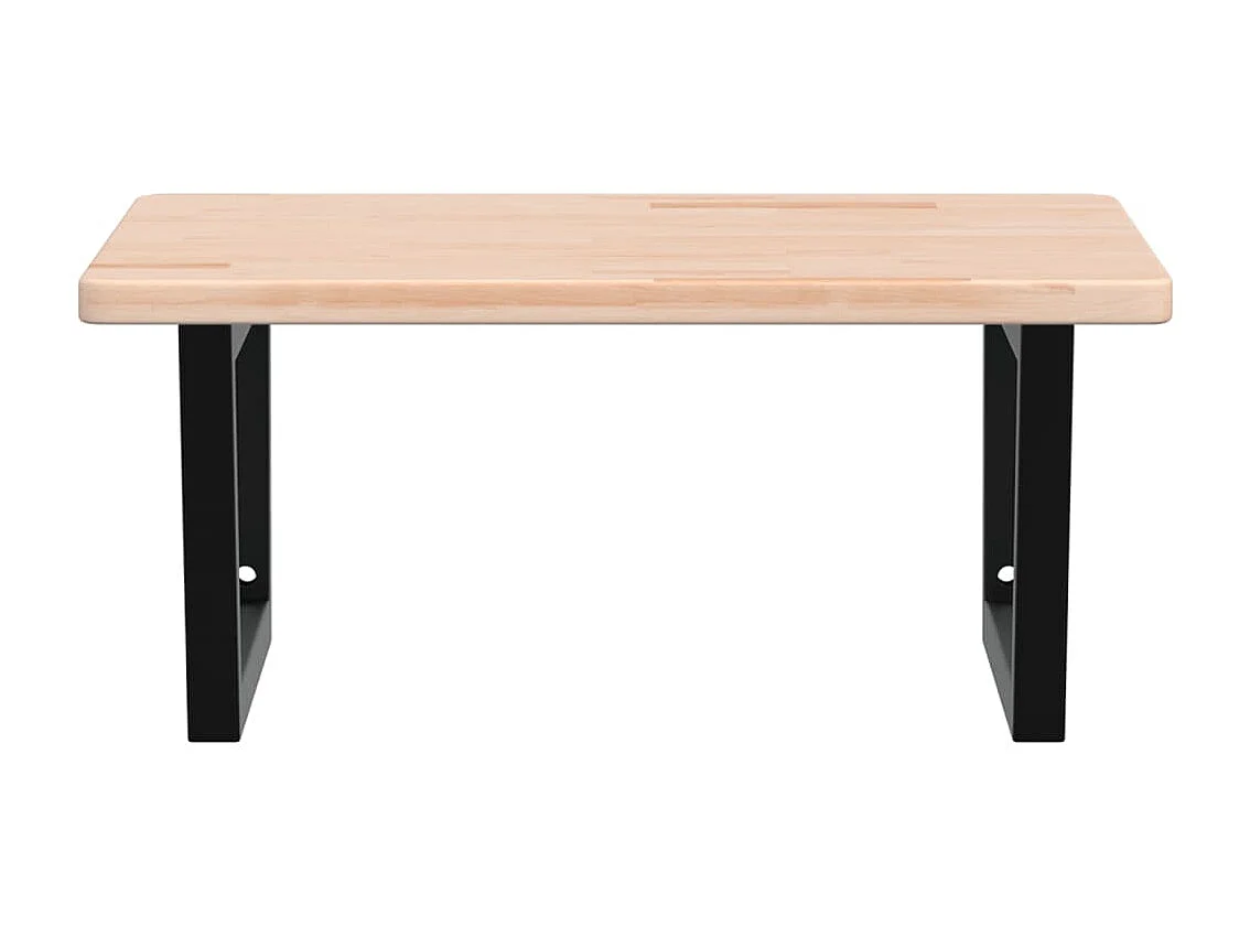 Ripiano a Parete per Lavabo in Acciaio e Massello di Rovere