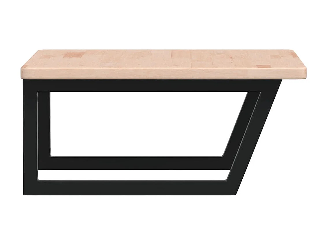 Ripiano a Parete per Lavabo in Acciaio e Massello di Rovere