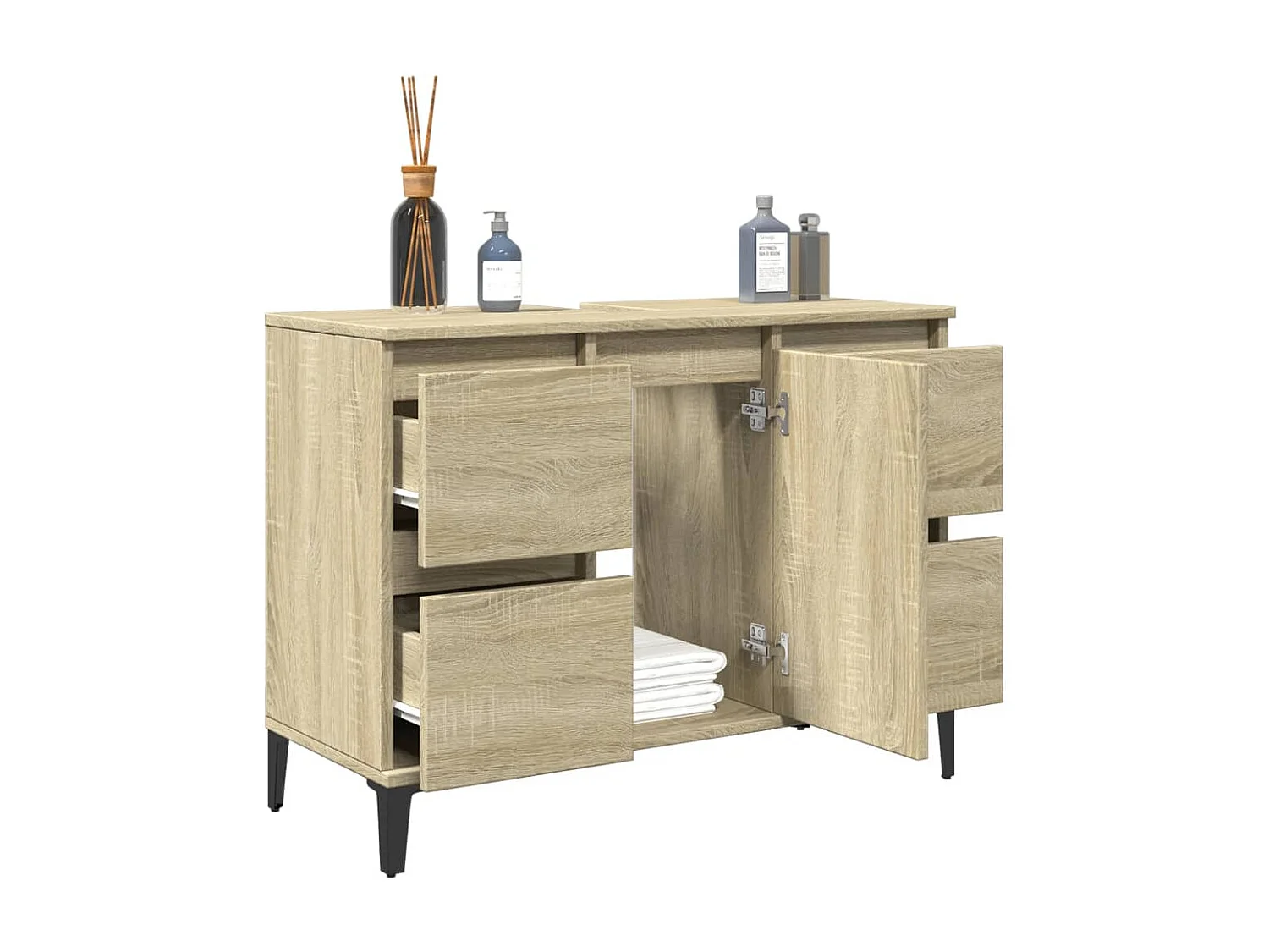 Meuble d'évier chêne sonoma 80x33x60 cm bois d'ingénierie