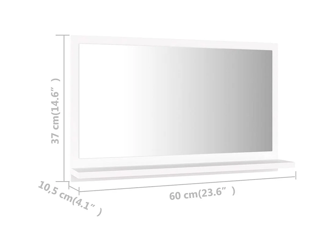 Miroir de salle de bain Blanc 60x10,5x37 cm Bois d’ingénierie