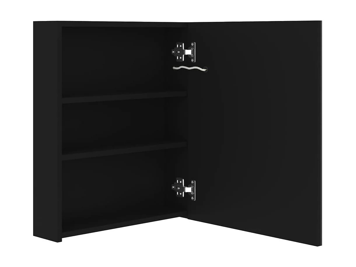 Armario de baño con espejo negro 50x14x60 cm