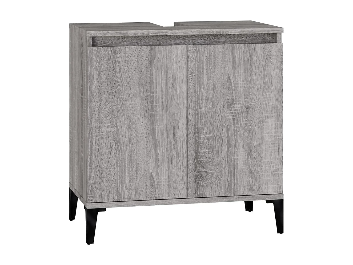 Wastafelkast 58x33x60 cm bewerkt hout grijs sonoma eikenkleurig