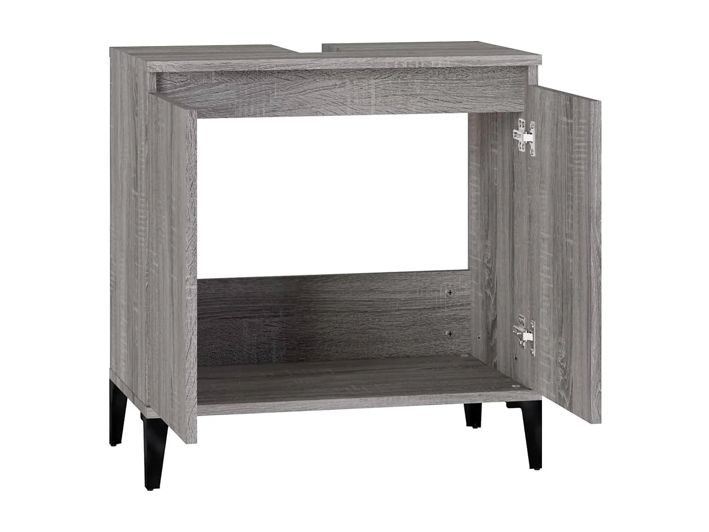 Wastafelkast 58x33x60 cm bewerkt hout grijs sonoma eikenkleurig