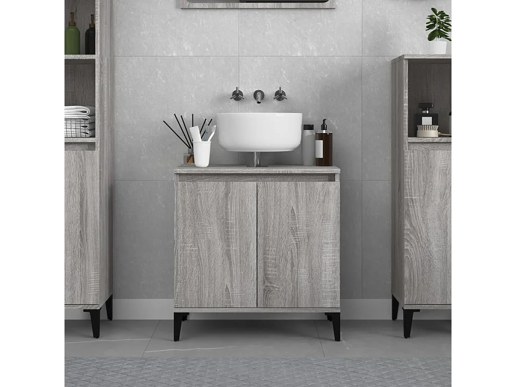 Mobile Lavabo Grigio Sonoma 58x33x60 cm in Legno Multistrato