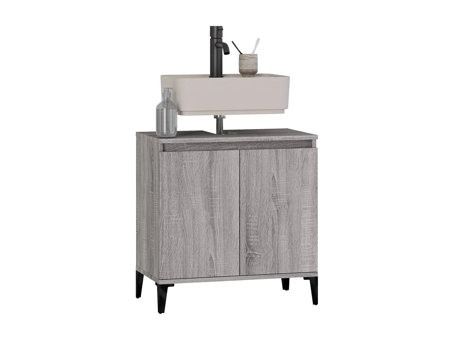 Mobile Lavabo Grigio Sonoma 58x33x60 cm in Legno Multistrato