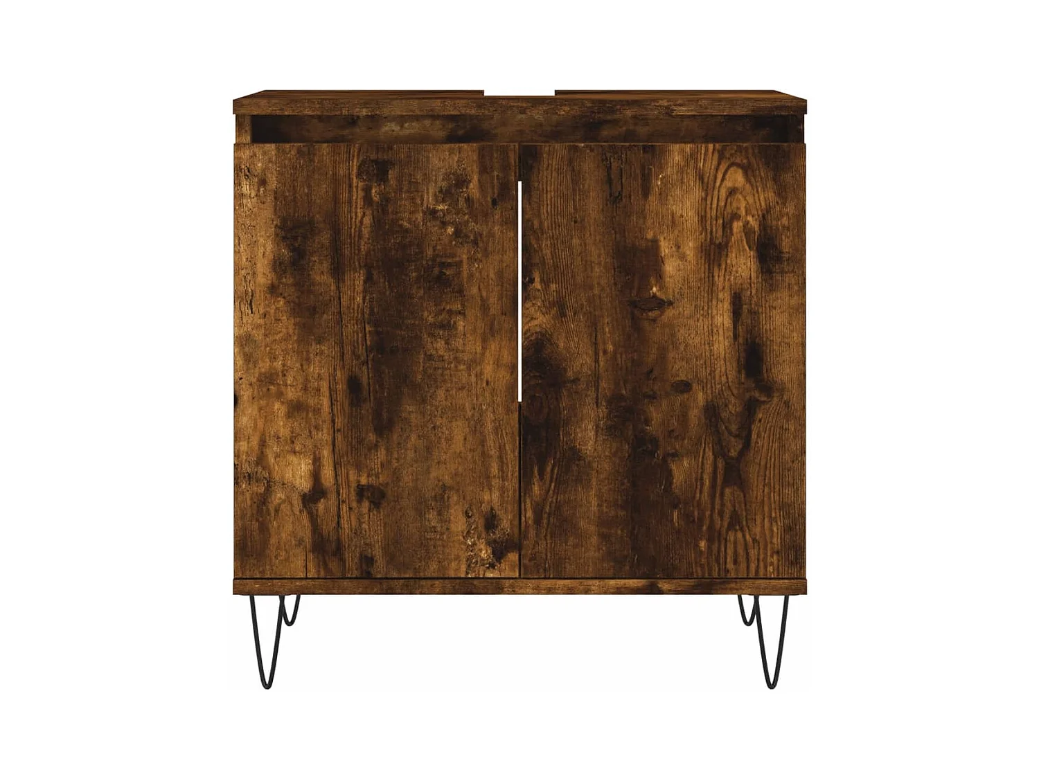 Badkamerkast 58x33x60 cm bewerkt hout gerookt eikenkleurig