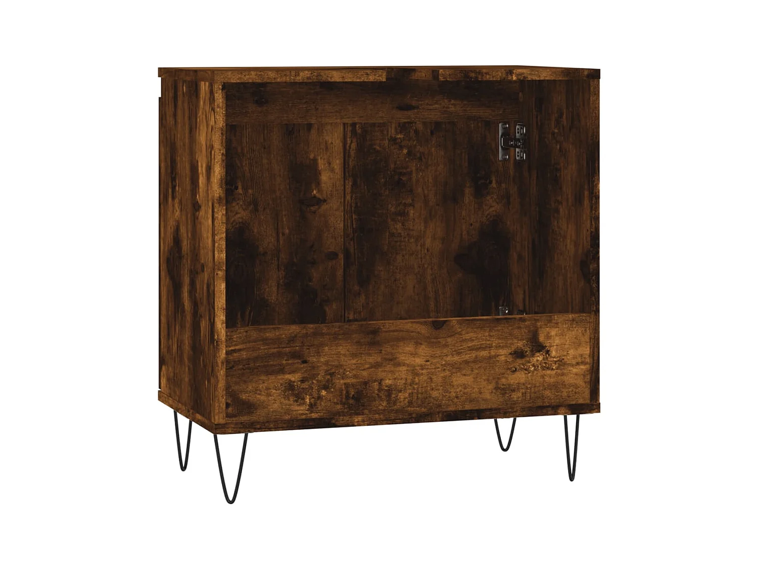 Badkamerkast 58x33x60 cm bewerkt hout gerookt eikenkleurig