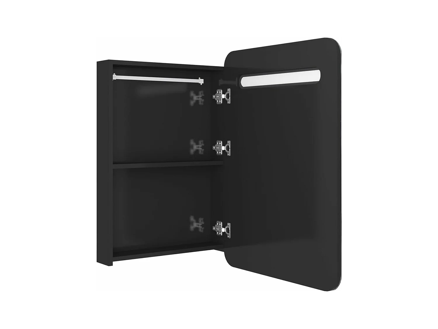 LED-Bad-Spiegelschrank Glänzendes Schwarz 60x11x80 cm