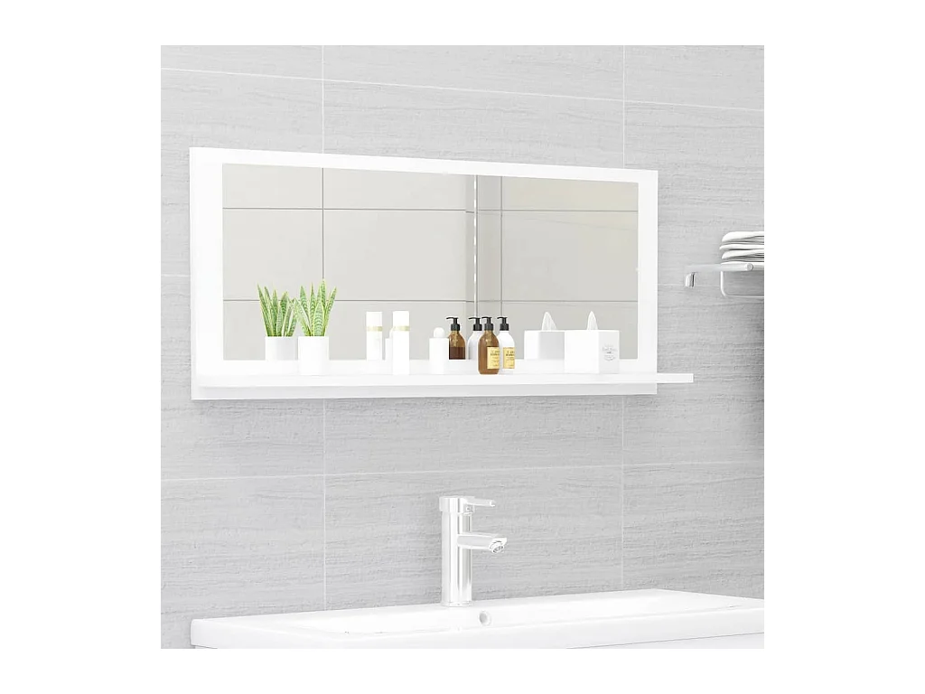 Miroir de salle de bain Blanc 90x10,5x37 cm Aggloméré