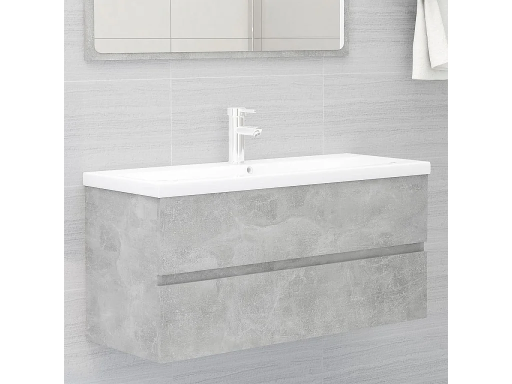 Mueble con lavabo madera de ingeniería gris hormigón