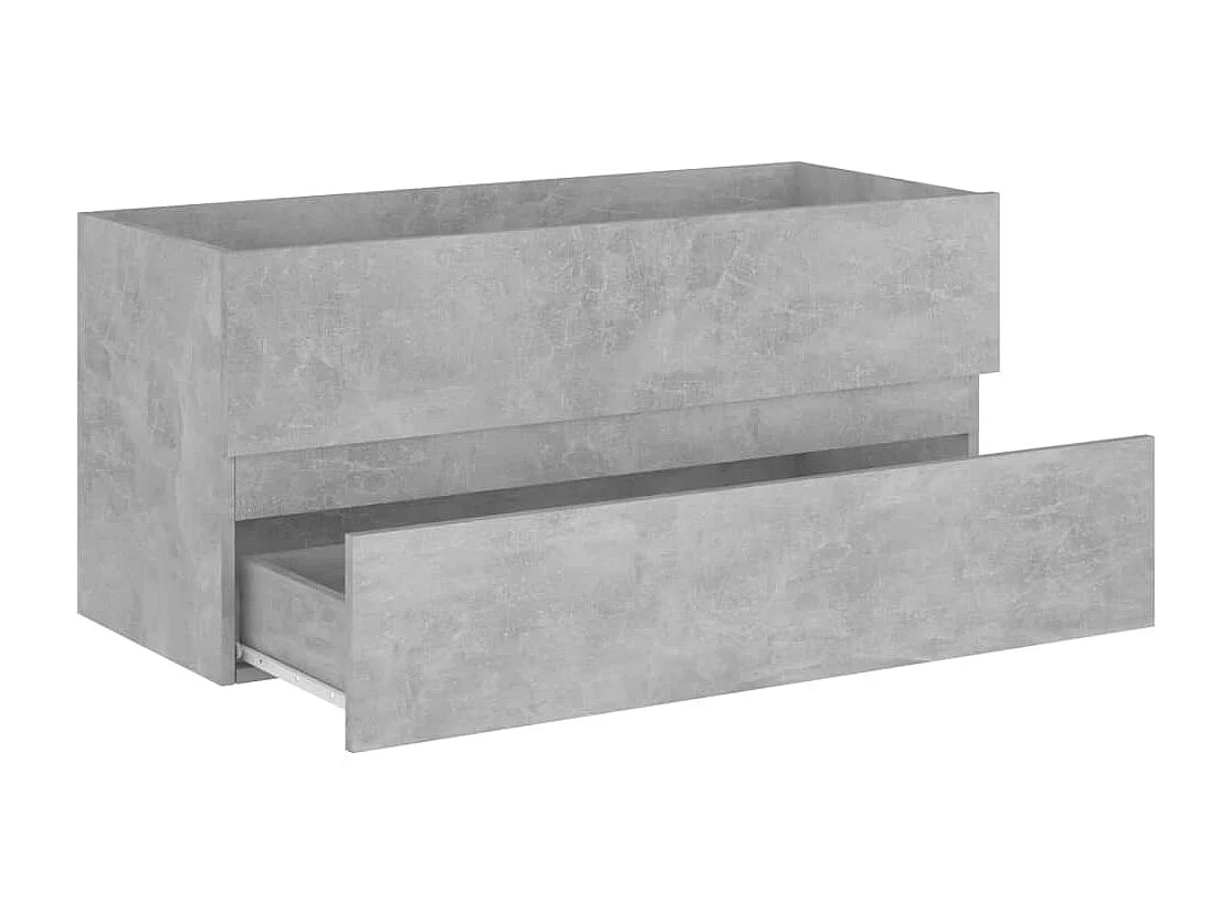 Armoire d'évier et lavabo intégré gris béton bois d'ingénierie