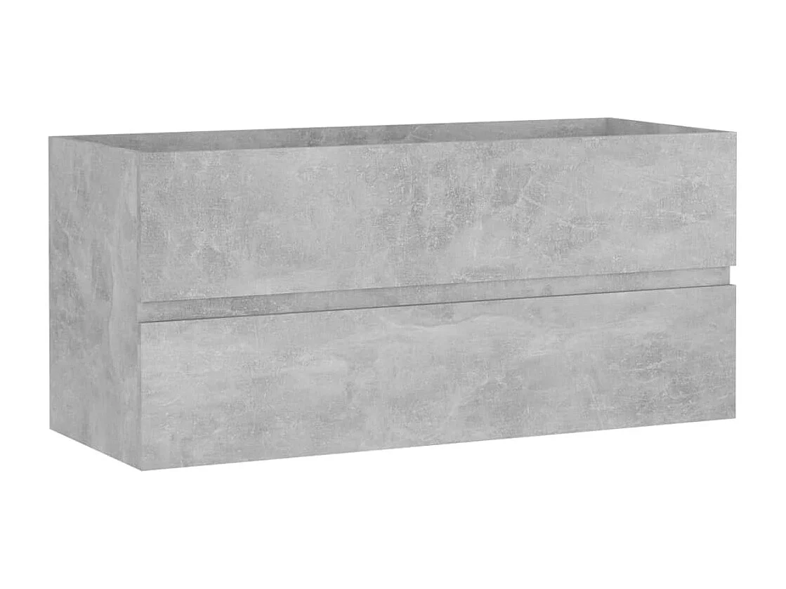 Armoire d'évier et lavabo intégré gris béton bois d'ingénierie