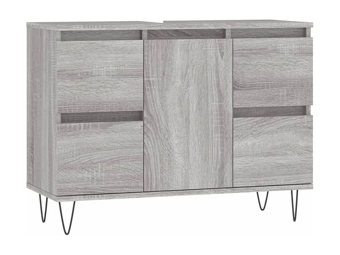 Armoire salle de bain sonoma gris 80x33x60 cm bois d'ingénierie