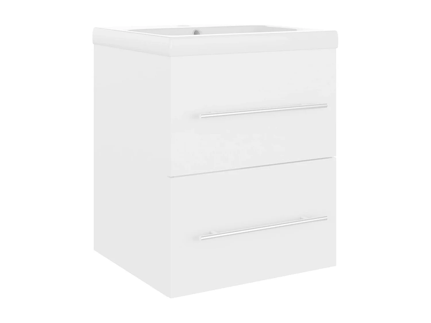 Mobile Bagno con Lavabo Integrato Bianco in Legno Multistrato