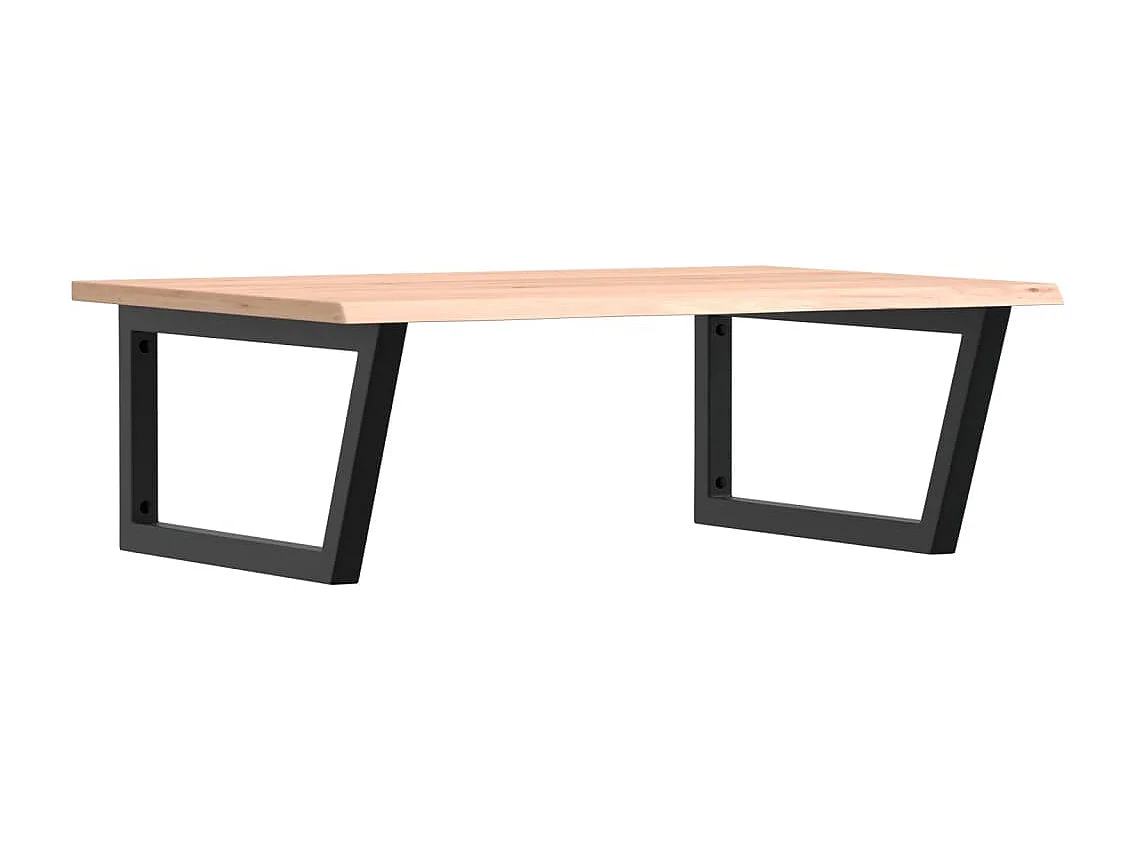 Étagère de vasque murale acier et bois de chêne massif