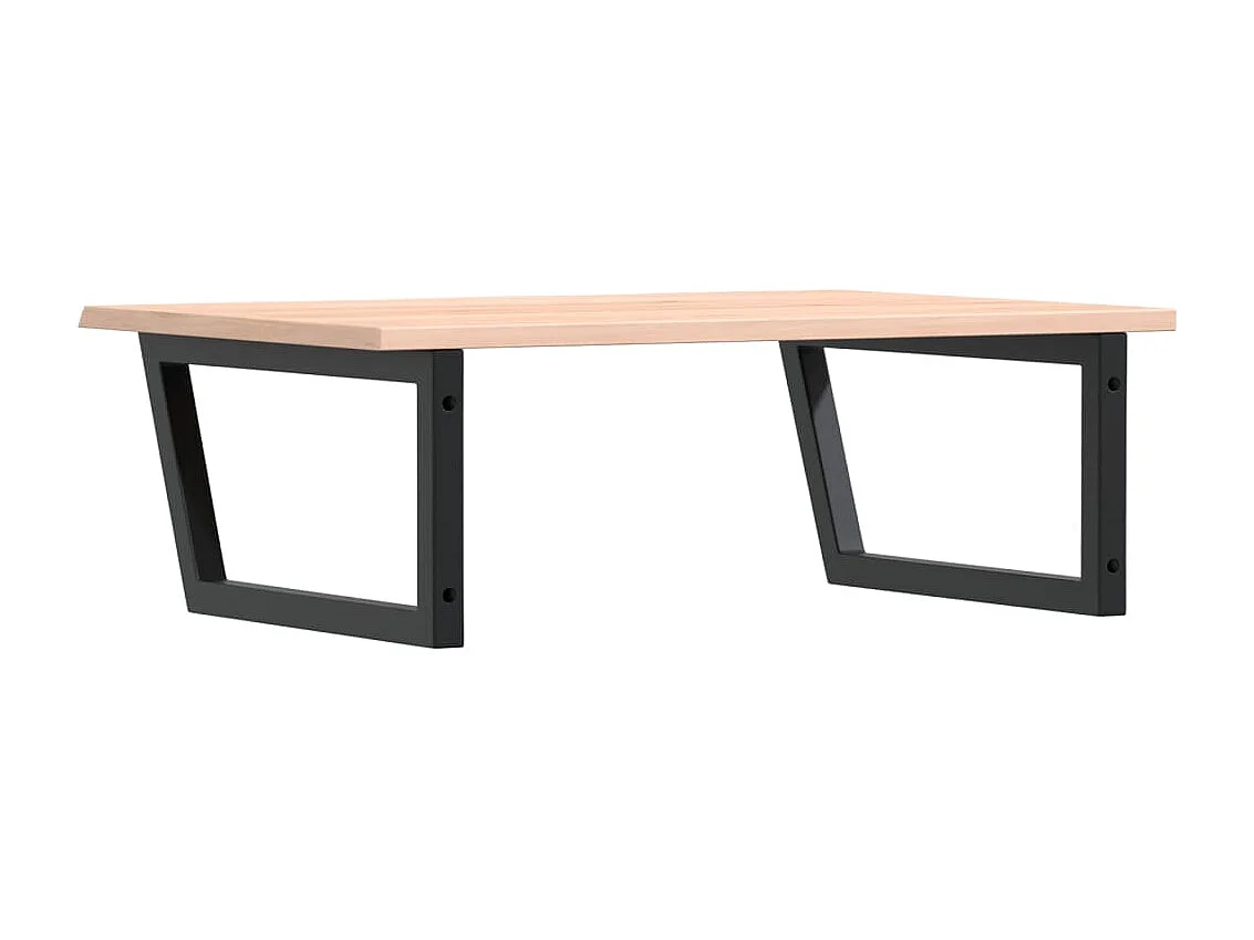 Étagère de vasque murale acier et bois de chêne massif