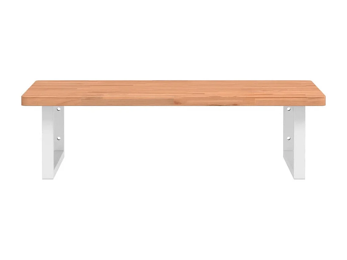 Étagère de vasque murale acier et bois massif de hêtre