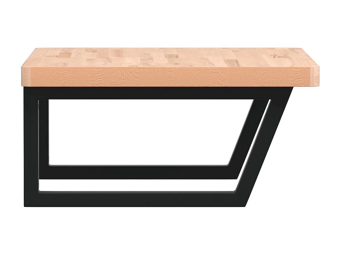 Ripiano a Parete per Lavabo in Acciaio e Massello di Faggio