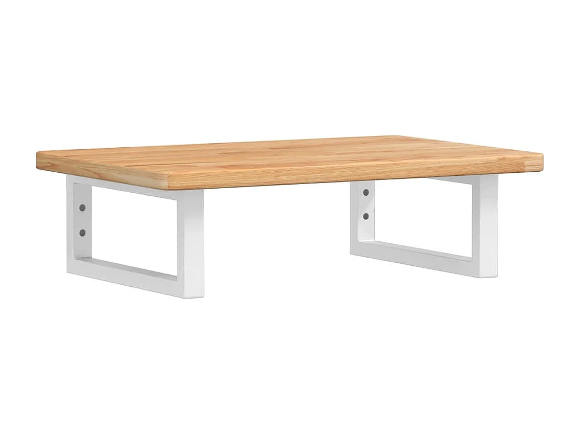 Waschtischplatte mit Halterung Stahl und Massivholz Eiche