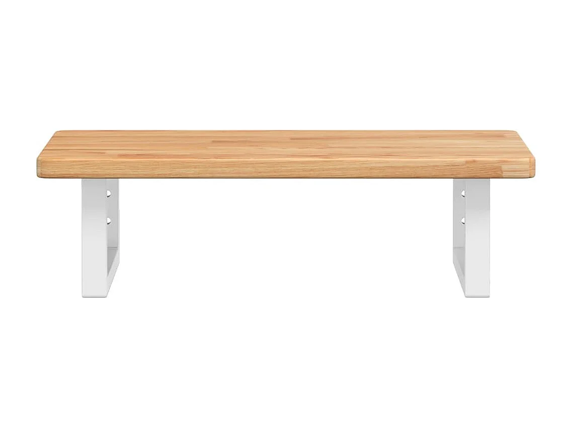 Waschtischplatte mit Halterung Stahl und Massivholz Eiche