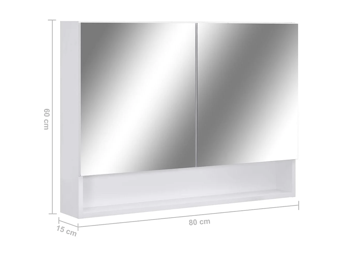 Armoire à miroir de salle de bain LED Blanc 80x15x60 cm MDF