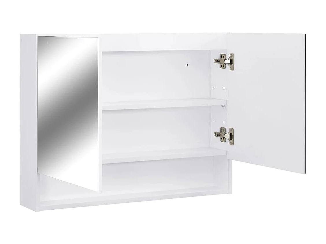 Armoire à miroir de salle de bain LED Blanc 80x15x60 cm MDF