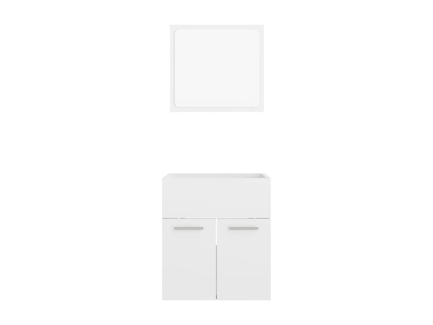 Ensemble de meubles de bain 2 pcs Blanc brillant Aggloméré