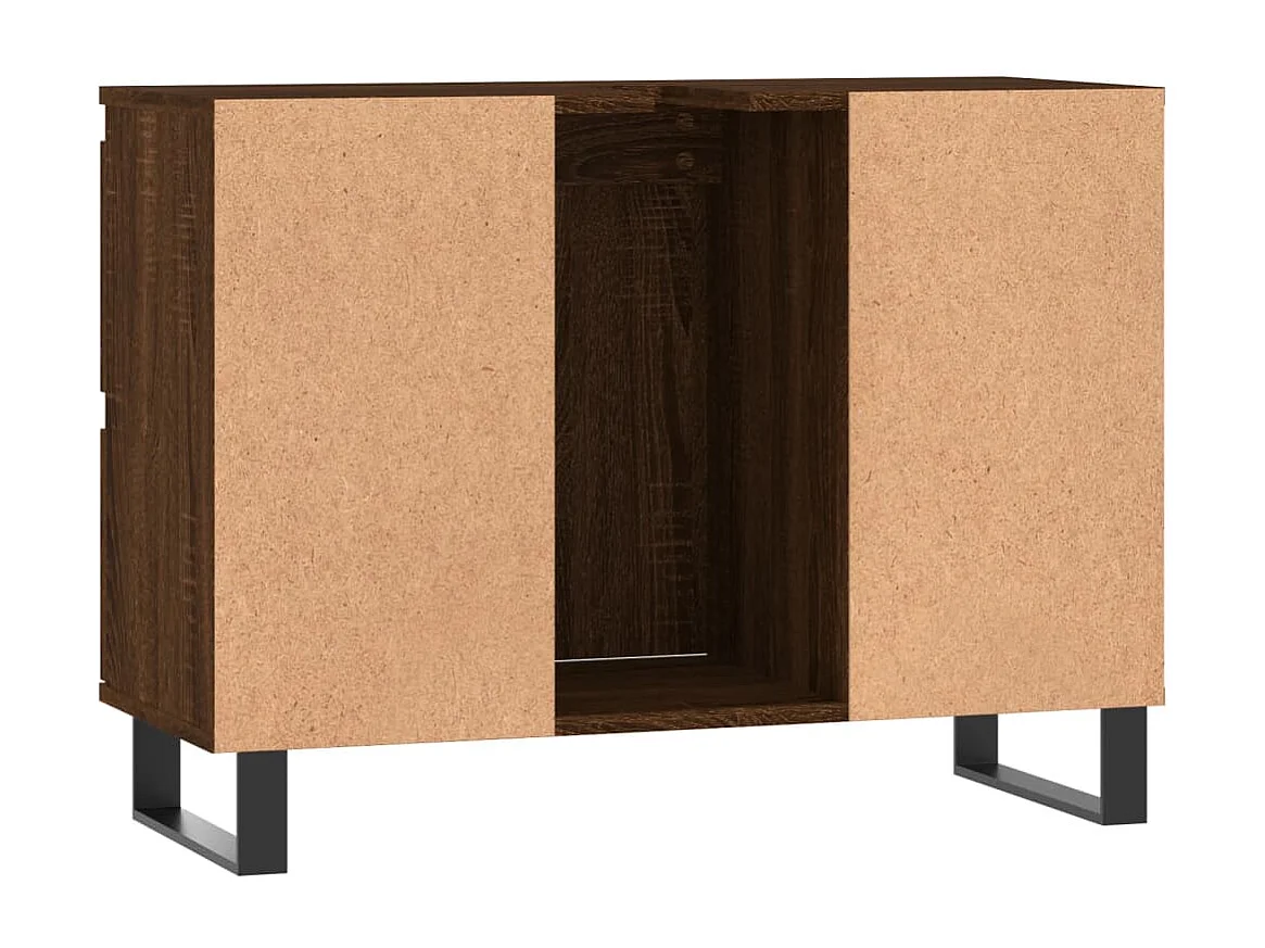 Armoire salle de bain chêne marron 80x33x60cm bois d'ingénierie
