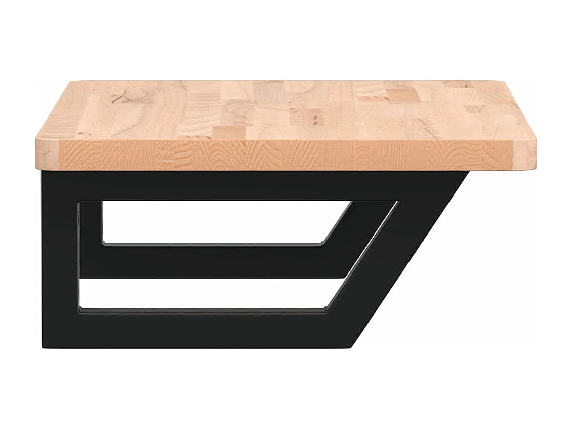 Étagère de vasque murale acier et bois massif de hêtre