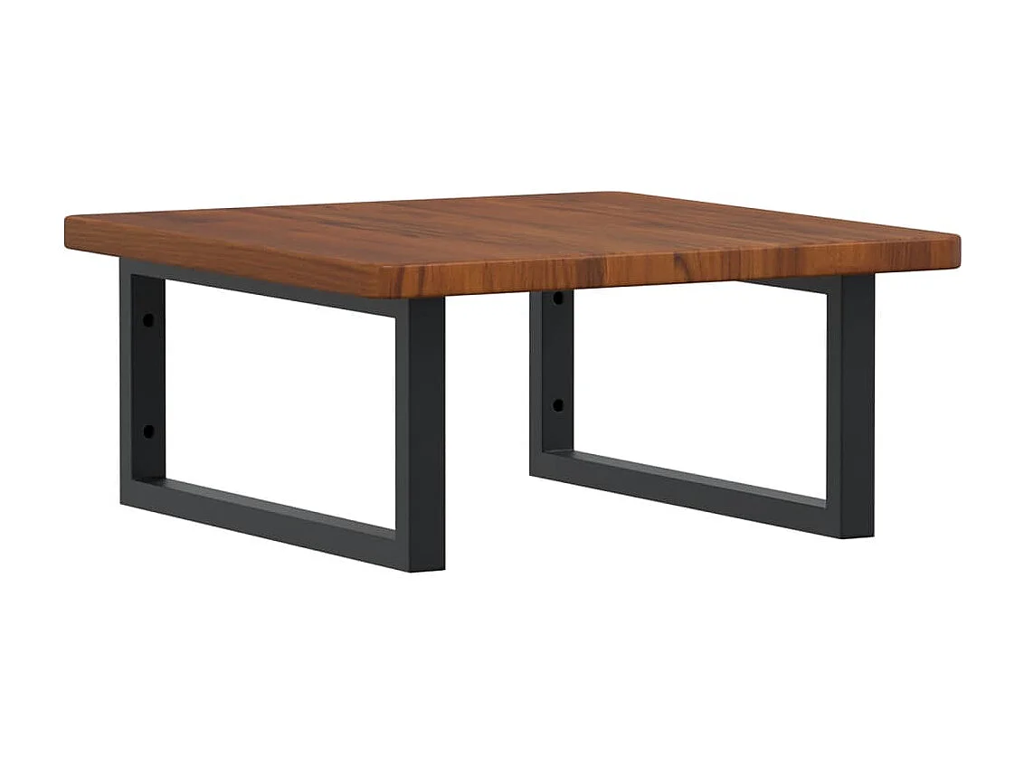 Étagère de vasque murale acier et bois de chêne massif