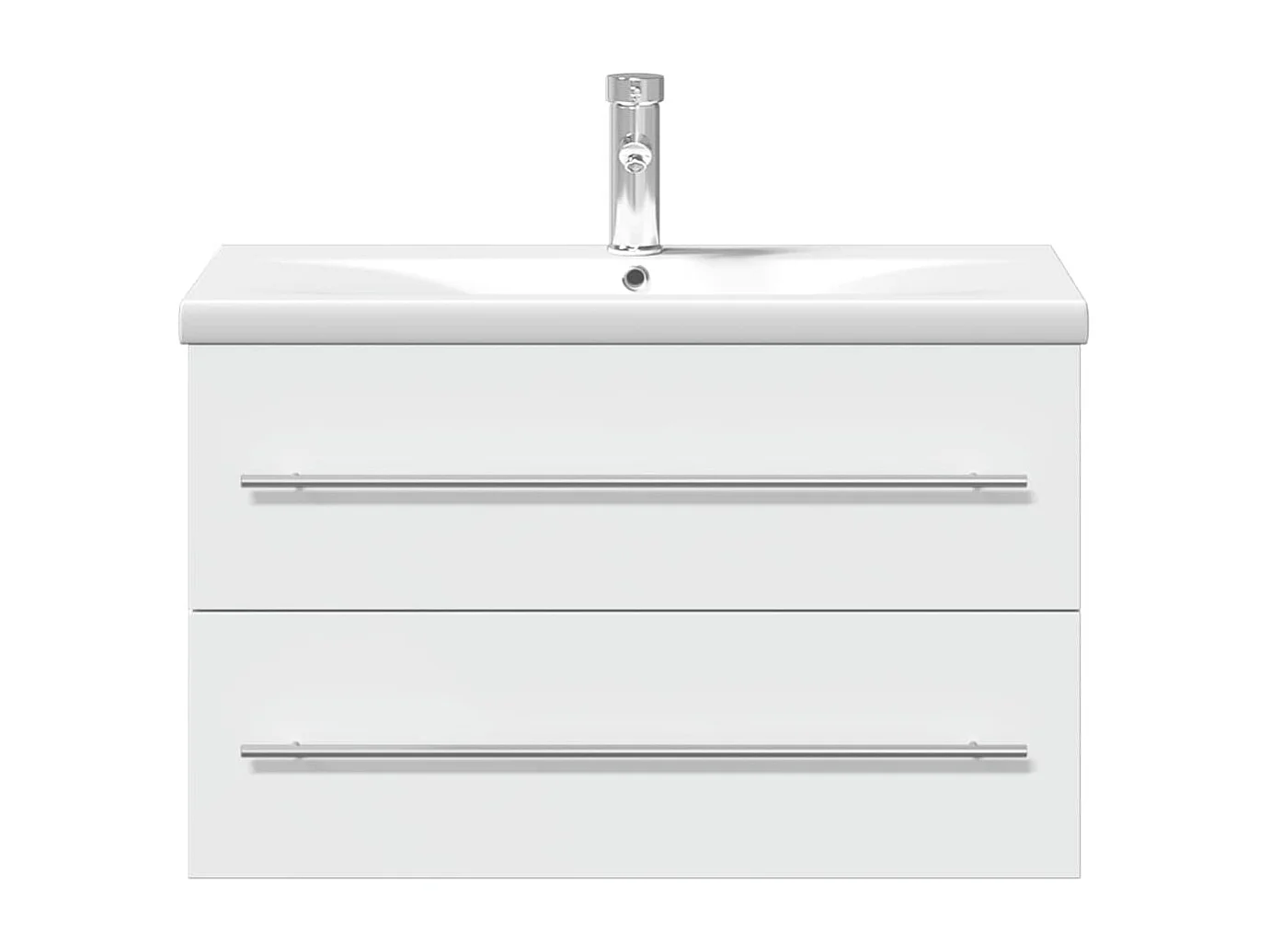 Armário de casa de banho com lavatório embutido branco