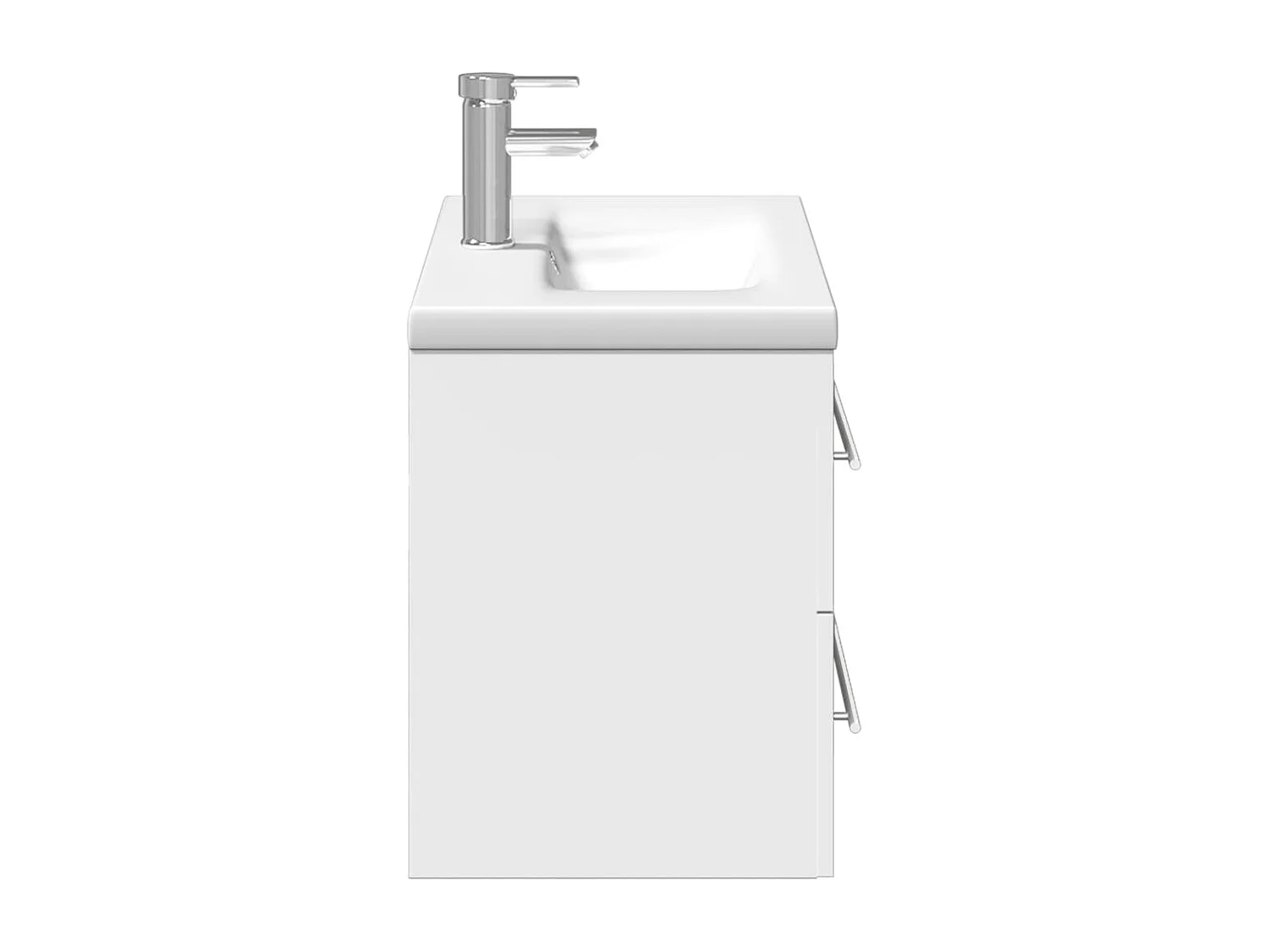 Armário de casa de banho com lavatório embutido branco