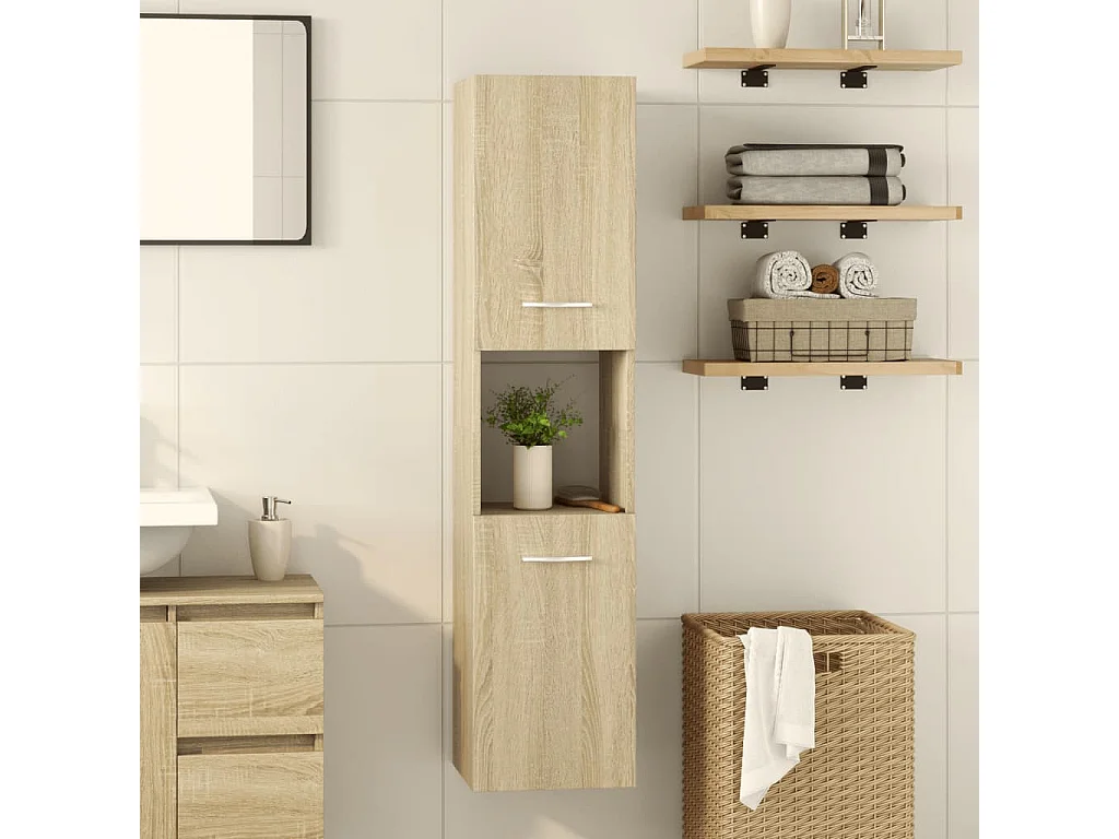 Mobile da bagno Rovere Sonoma 30x30x130 cm Truciolare