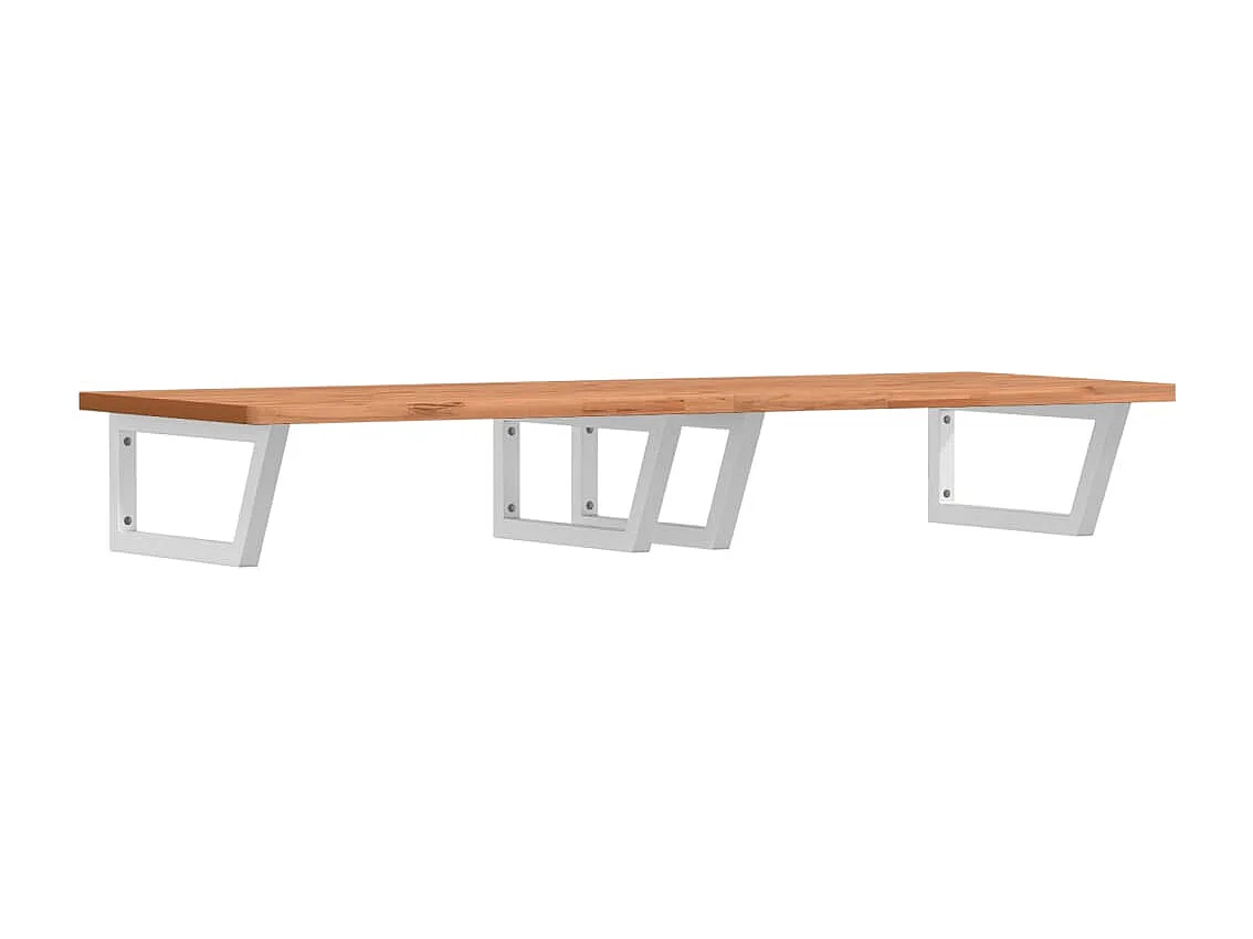 Étagère de vasque murale acier et bois massif de hêtre