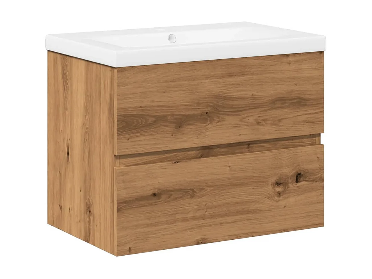 Meuble avec vasque intégrée chêne artisanal 61x39,5x49 cm