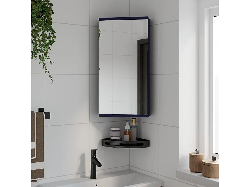 Mueble de baño de esquina con espejo gris 30x24x60 cm