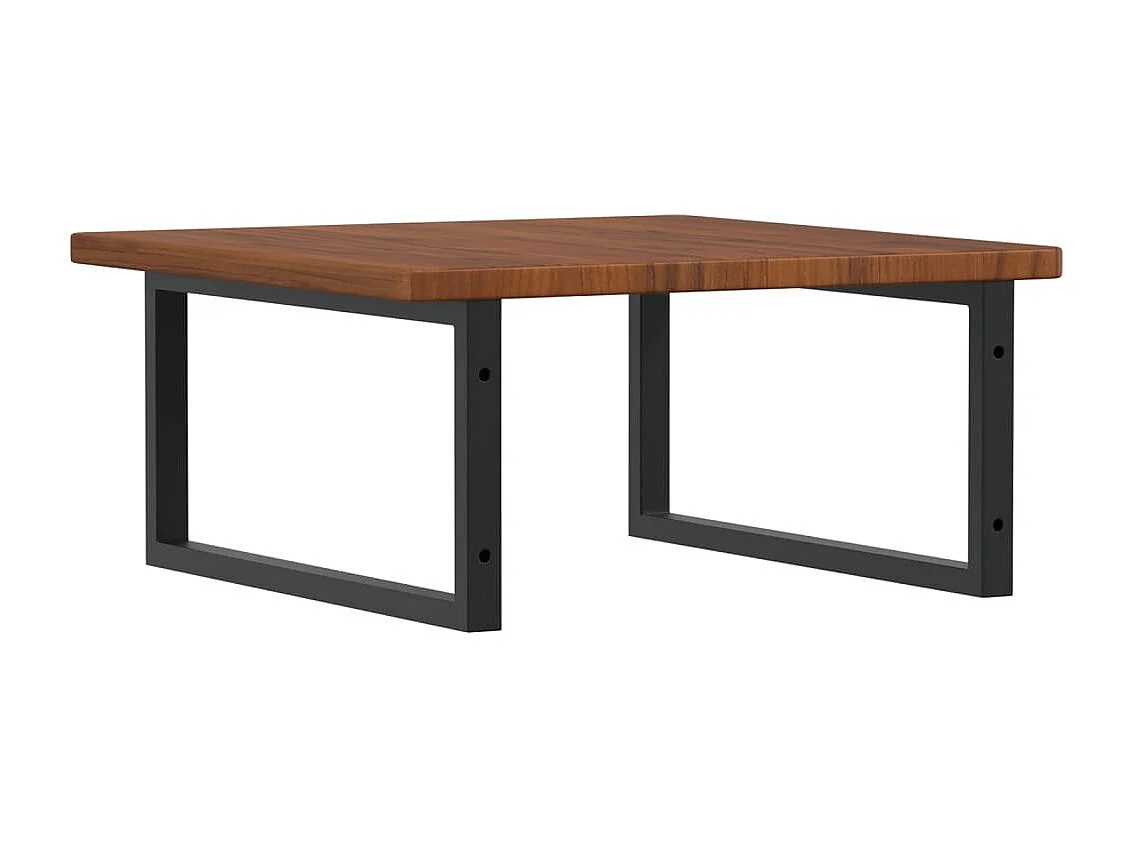 Étagère de vasque murale acier et bois de chêne massif