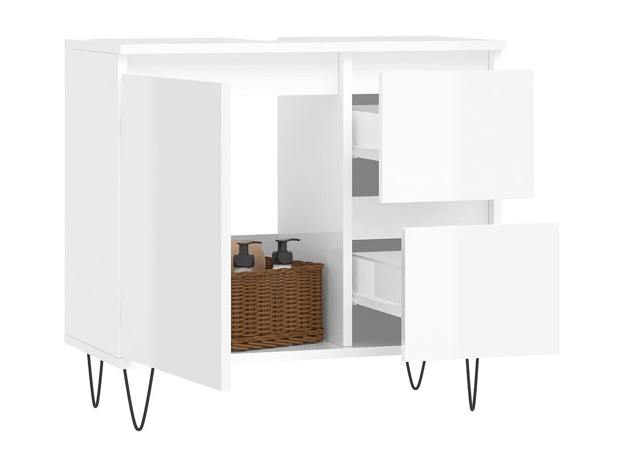 Armário casa 65x33x60 cm derivados de madeira branco brilhante