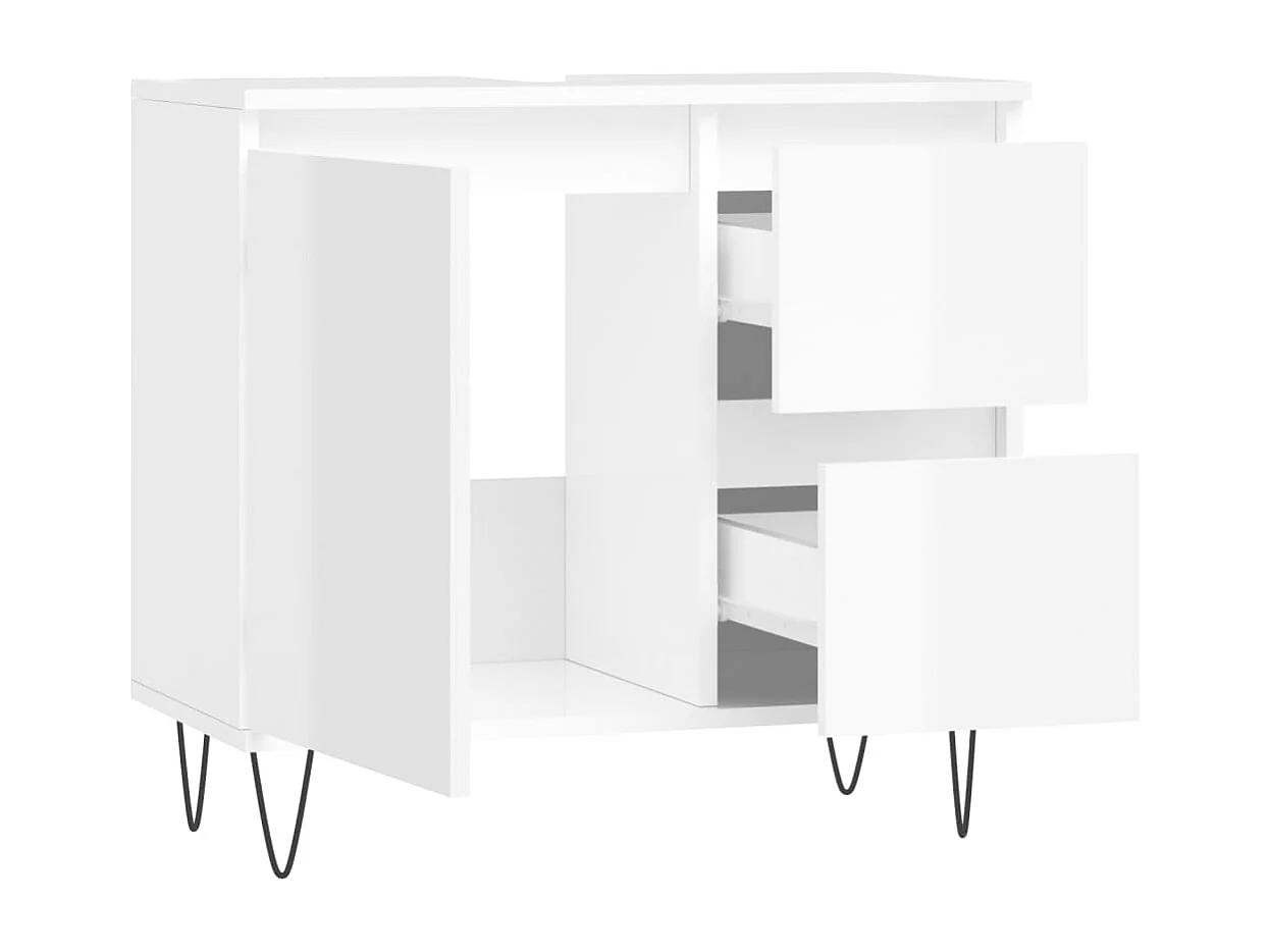 Armário casa 65x33x60 cm derivados de madeira branco brilhante