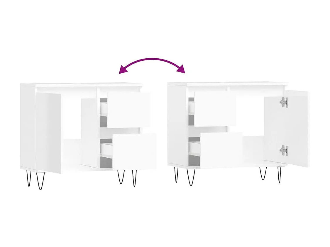 Armário casa 65x33x60 cm derivados de madeira branco brilhante