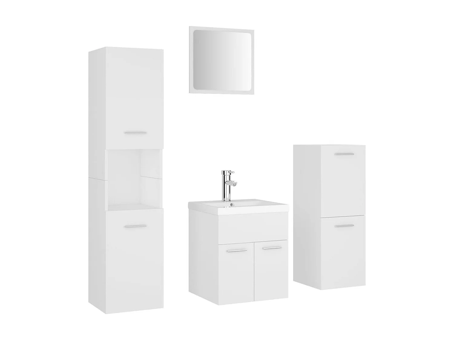 Conjunto de móveis de banheiro em aglomerado branco