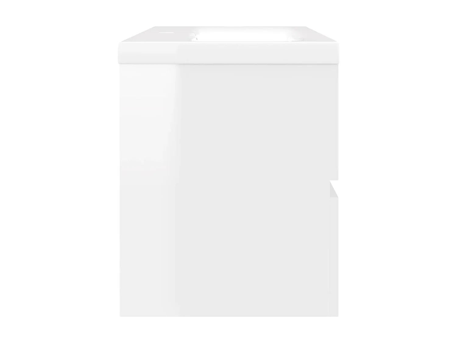 Waschbeckenunterschrank mit Einbaubecken Hochglanz-Weiß