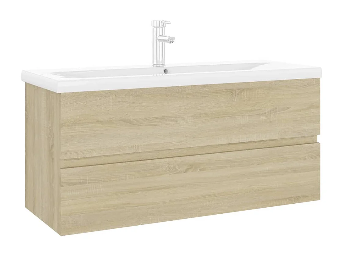 Mobile con Lavabo Integrato Rovere Sonoma in Legno Multistrato