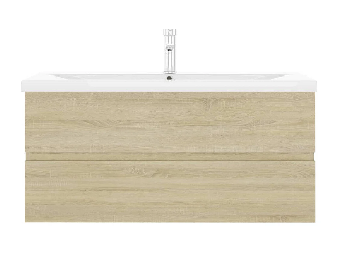 Mobile con Lavabo Integrato Rovere Sonoma in Legno Multistrato